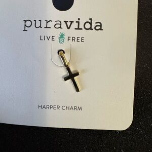 Pura Vida Gold letter T and Cross charm